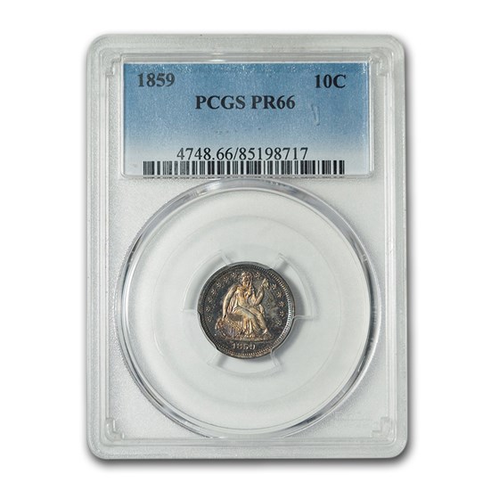 1859 Liberty Seated Dime PR-66 PCGS 1859 Liberty Seated Dime PR-66 PCGS